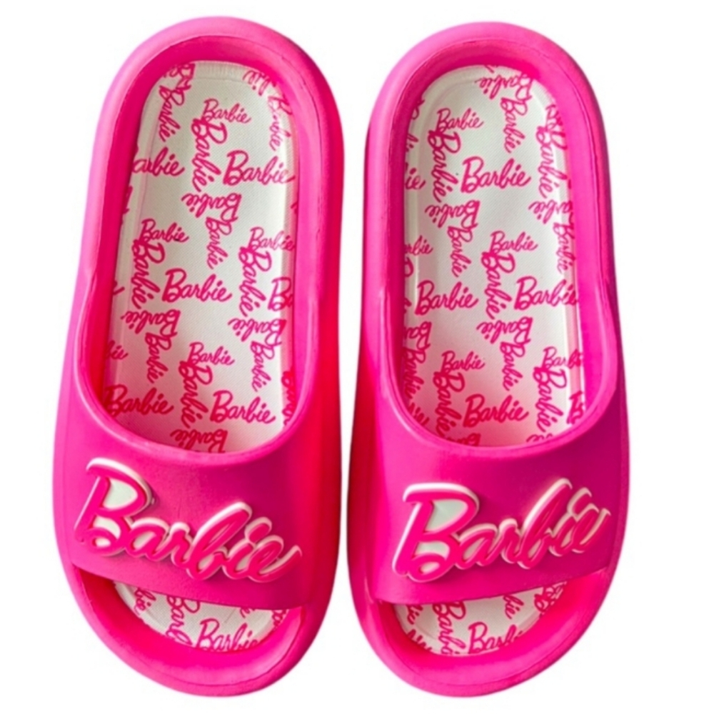 " Barbie " Pink Slides / Slippers   ( 7 / 8 ) W